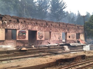 Estación Maquehua después del incendio